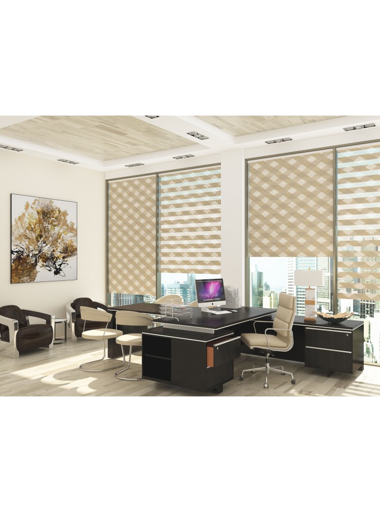 ZEBRA PERDE BEJ RENKLİ YATAY ÇİZGİLİ 